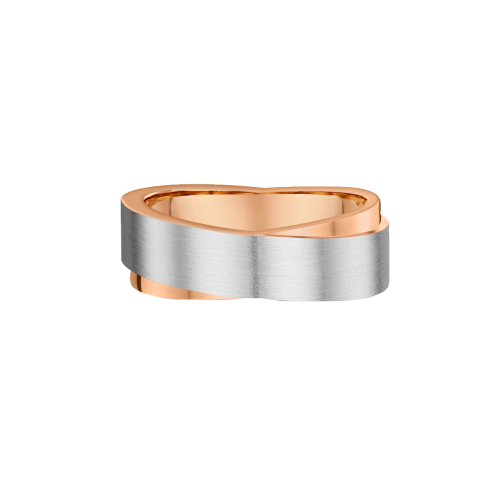 Two Tone Crossover Wedding Ring