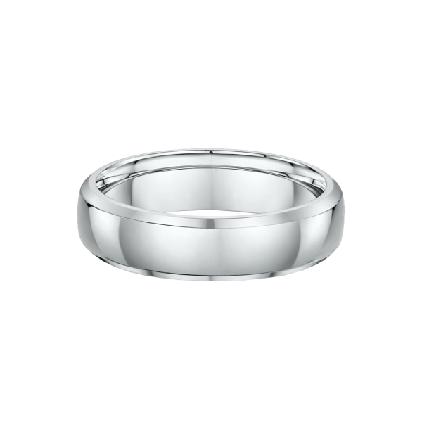 Round Bevel 6mm Wide Wedding Ring