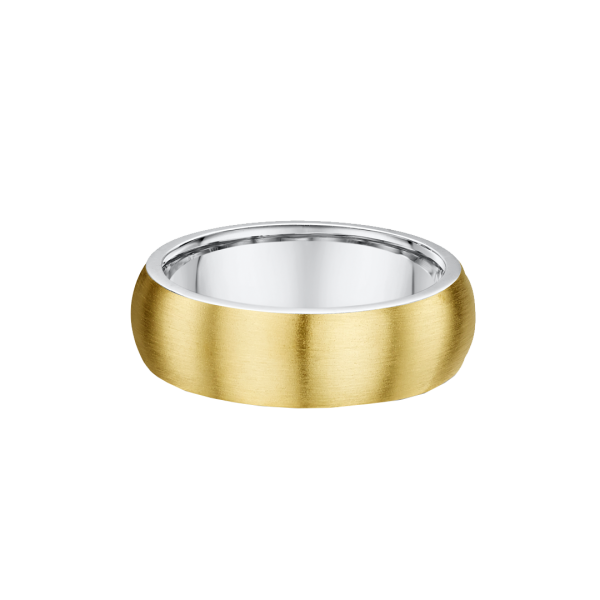 Two Tone Rounded Profile Men's Wedding Ring