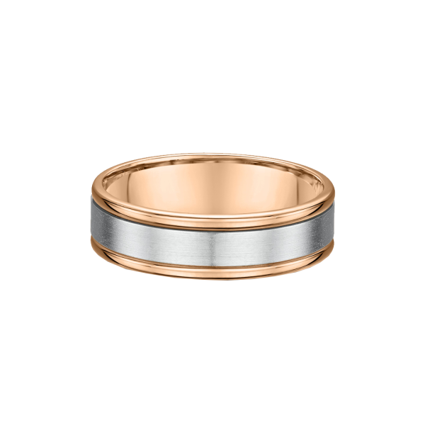 Two Tone Brushed Inner Wedding Ring