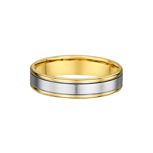 Two Tone Brushed Inner Men's Wedding Ring