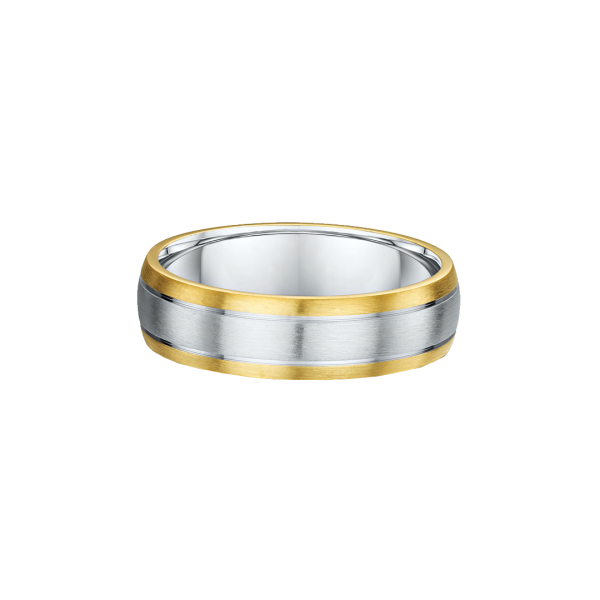 Two Tone Brushed Wedding Ring