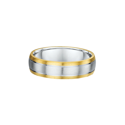 Two Tone Brushed Wedding Ring