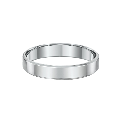 Classic Flat Bevel 4mm Wide Mens Wedding Ring