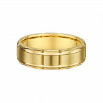 Deluxe Grooved Mens Wedding Ring