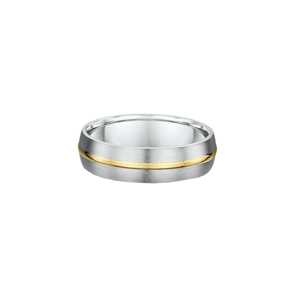 Two Tone Polished Inlay Wedding Ring