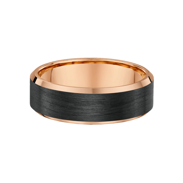 Carbon Fibre Bevelled Edge Wedding Ring