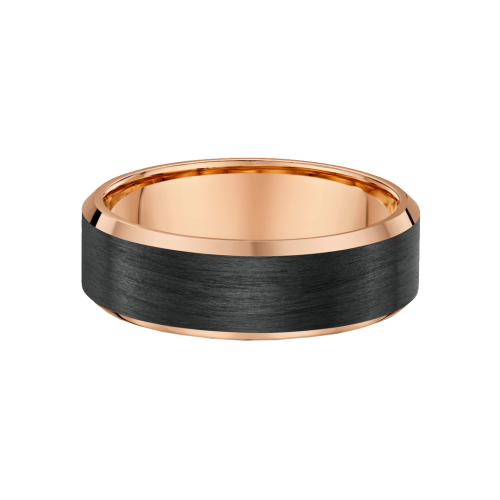 Carbon Fibre Bevelled Edge Wedding Ring