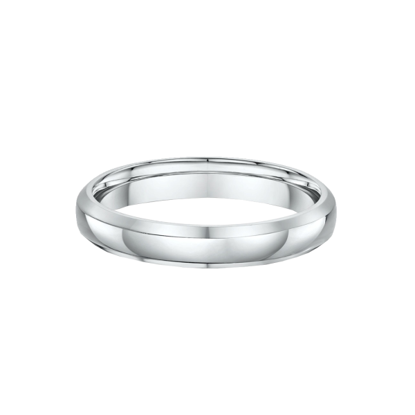 Round Bevel 4mm Wide Wedding Ring