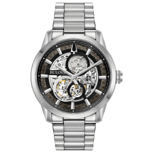 Bulova Gents Sutton - Stainless Steel/Skeleton