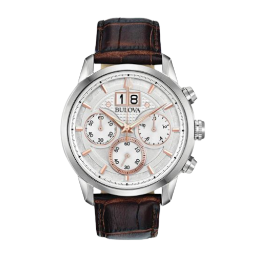 Bulova Gents Chronograph - Silver/Rose Gold