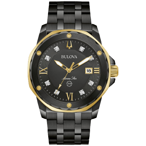 Bulova Gents Marine Star - Black Stainless Steel