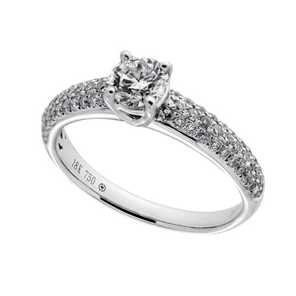 Pave Set Diamond Solitaire