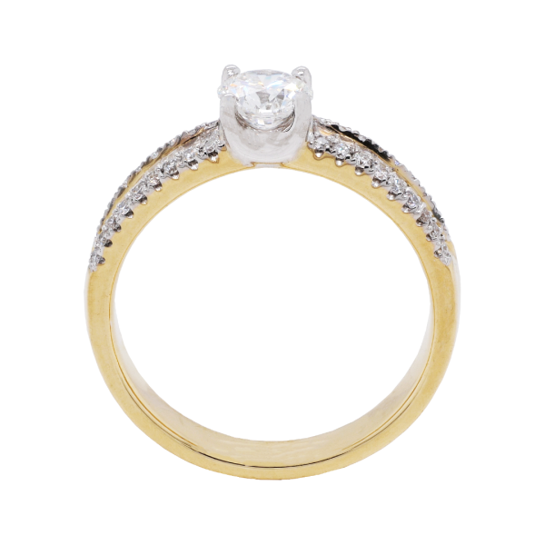 280614 Baguette Channel Diamond 4 Claw Solitaire Ring Front 1080x1080 copy