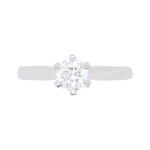 Round Brilliant 6 Claw Diamond Solitaire Ring Top 1083x1083