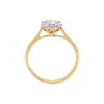 Flower Cluster Diamond Yellow Gold Ring Front 1083x1083