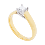 Princess Cut Diamond Solitaire Wide Band Ring