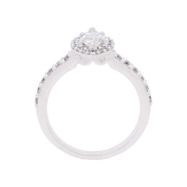 Marquise Diamond Halo Platinum Ring Front 1083x1083