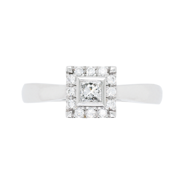 Princess Cut Diamond Halo Ring Top 1083x1083