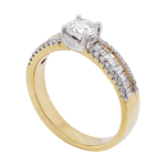 Baguette Channel Set Diamond Shoulder Ring