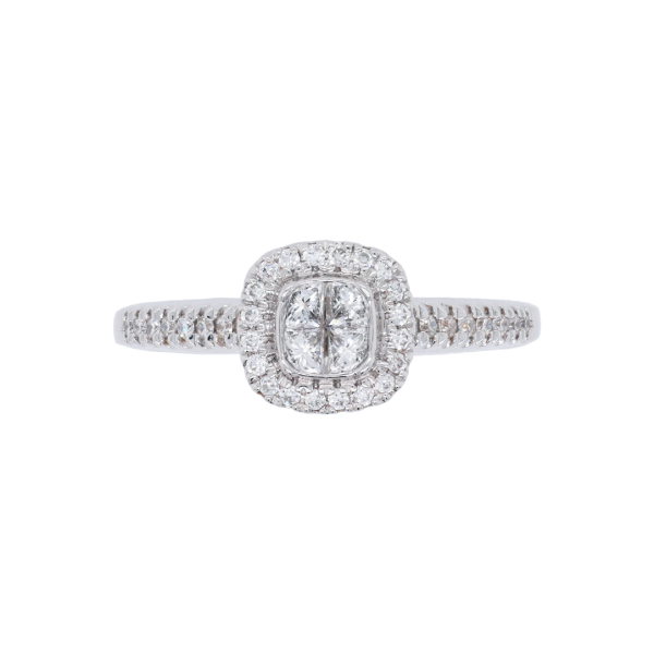 Princess Cut Diamond Cluster Halo Ring Top 1083x1083