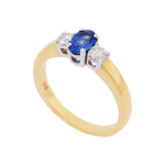 Sapphire and Diamond Three Stone Ring