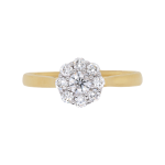 Flower Cluster Diamond Yellow Gold Ring Top 1083x1083