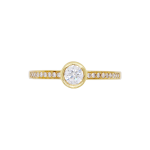 Rubover Set Round Brilliant Diamond Yellow Gold Solitaire Ring Top 1083x1083