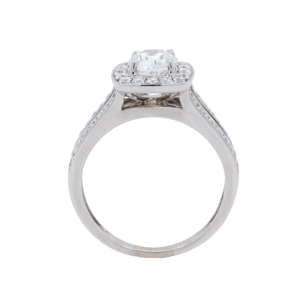 Brilliant Cut Diamond Halo Split Band Ring Front 1083x1083