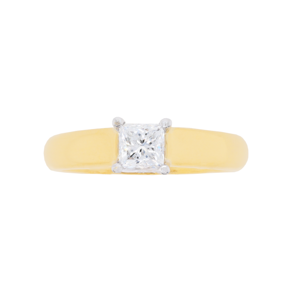 280608 Wide Band Princess Cut Diamond Solitaire Ring Top 1080x1080 copy